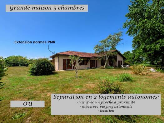 Maison à vendre 339 000 € 8 pièces 5 chambres 192 m² 2 000 m² de terrain Saint-Sever 40500