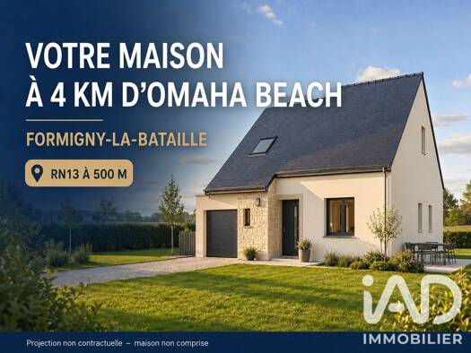 Terrain constructible viabilisé à vendre 52 500 € 474 m² de terrain Formigny La Bataille 14710